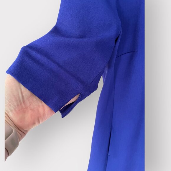 M.M. LaFleur Size 10 Cobalt Blue The Emily Short Sleeve Square Neck A-Line Dress - Picture 4 of 9